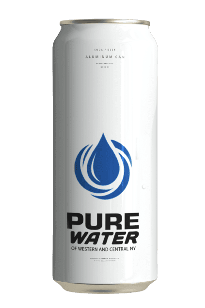 canned beer with Pure Water WNY logo